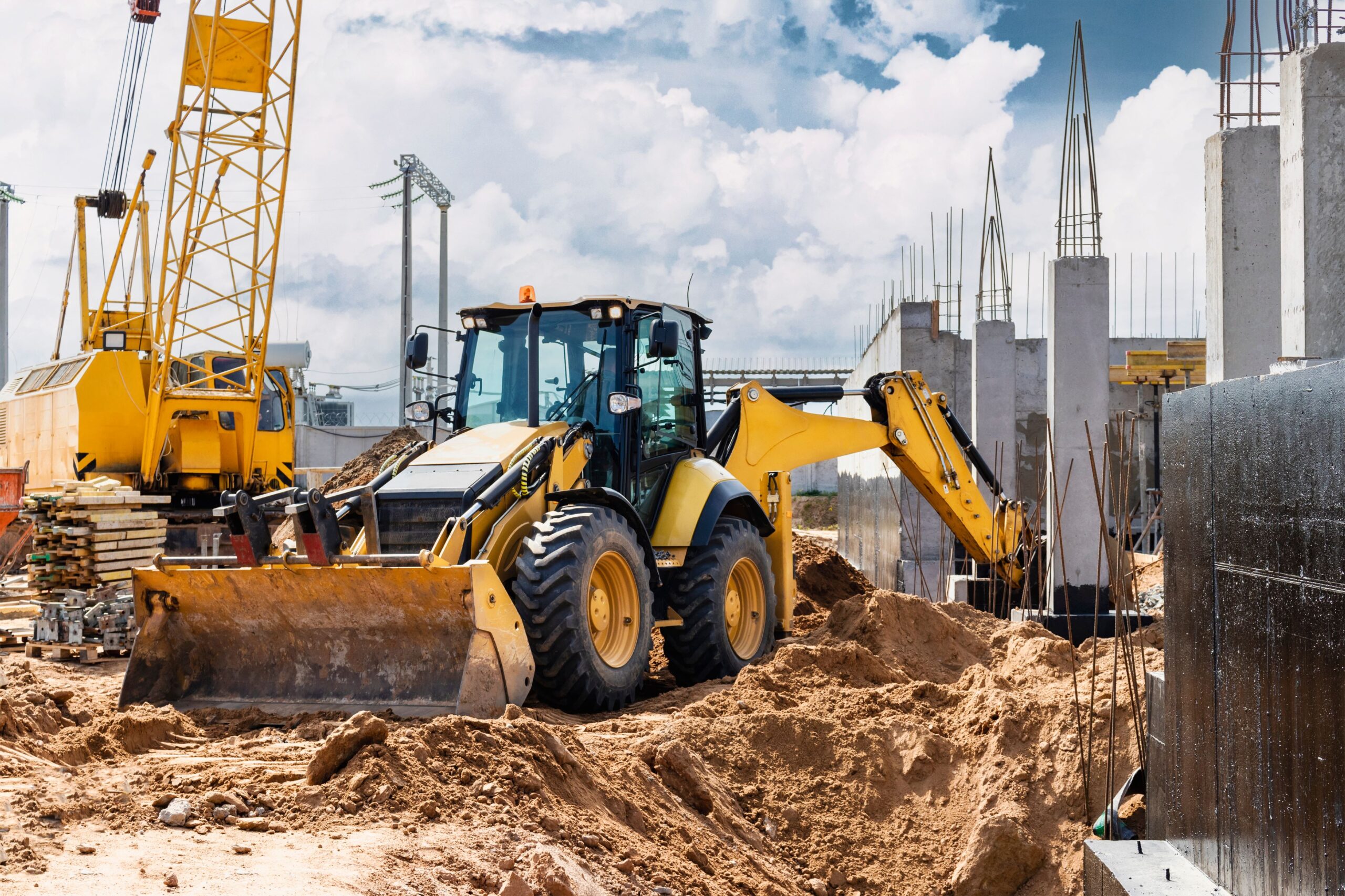 Horizontalspülbohrung_Maschine auf der Baustelle.